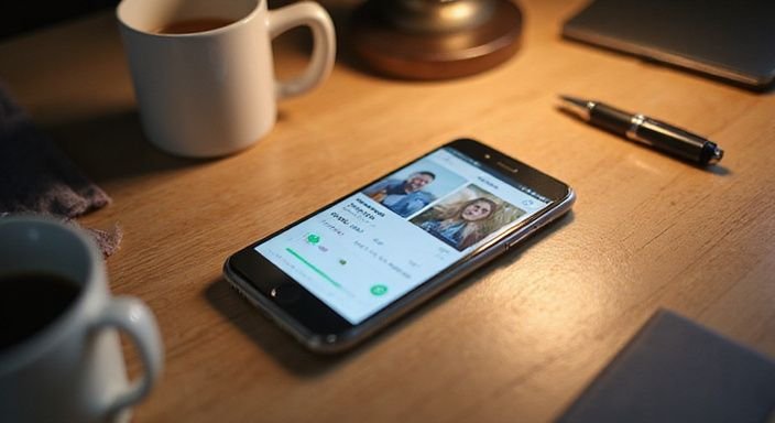 Een smartphone toont een dating-app voor Homo sexdating